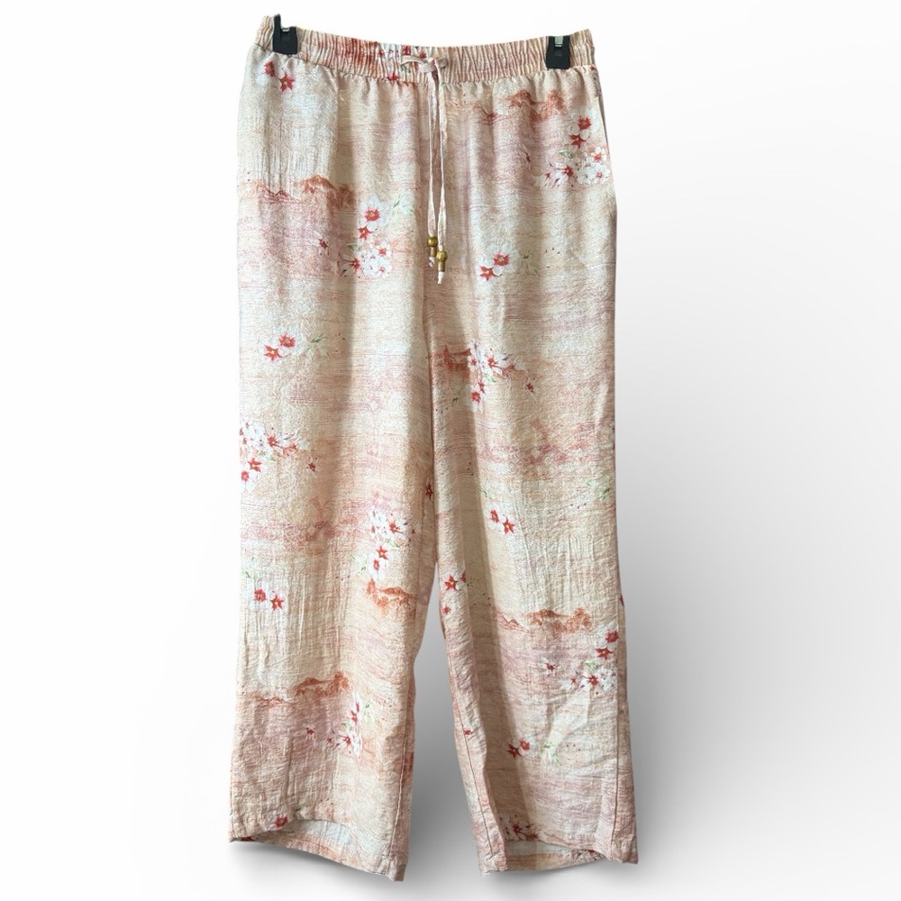 Harper by Block Light Pink to Rust Wide Leg Pants. Size Medium Petite